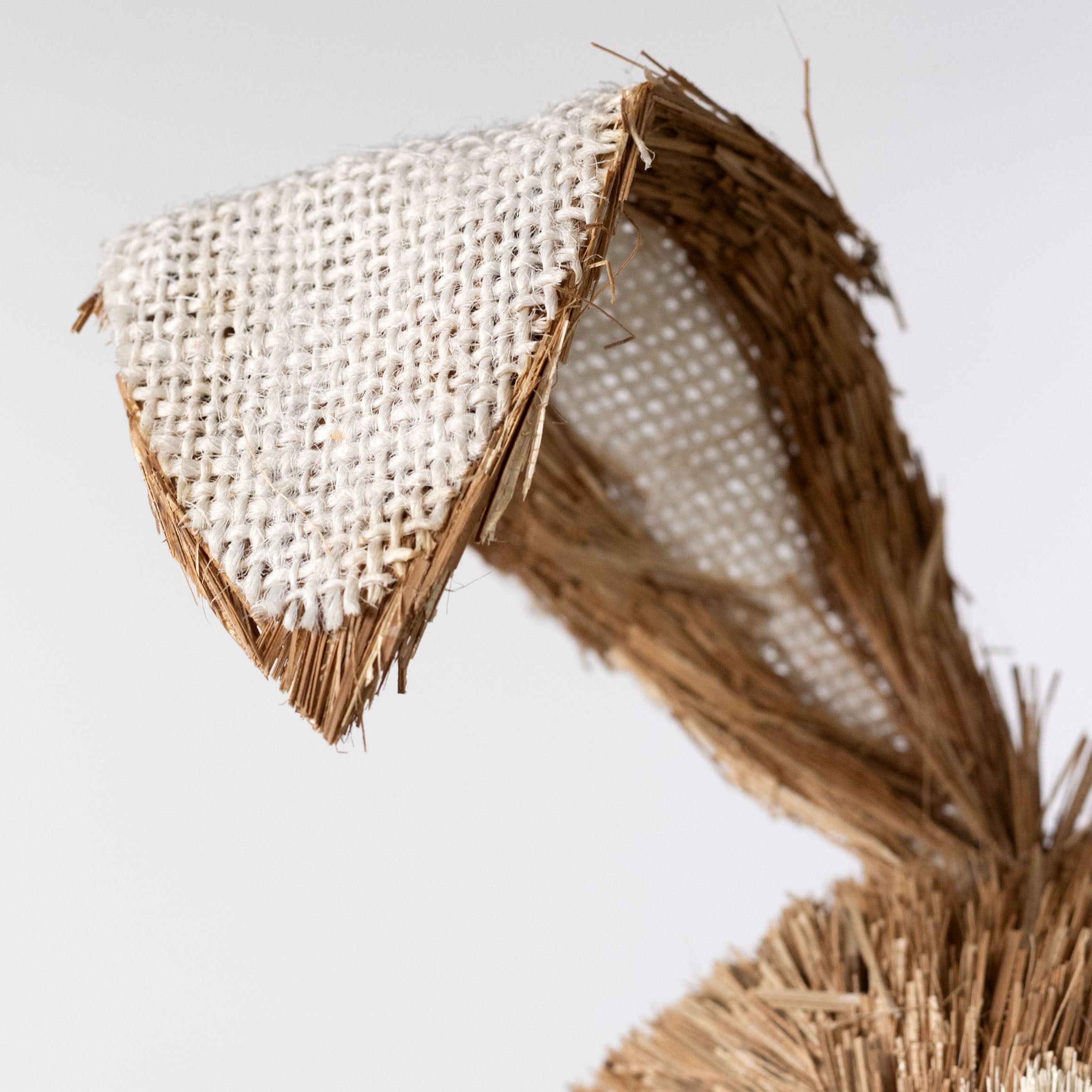 21" Sisal Bunny Head with Mint Bow Pick