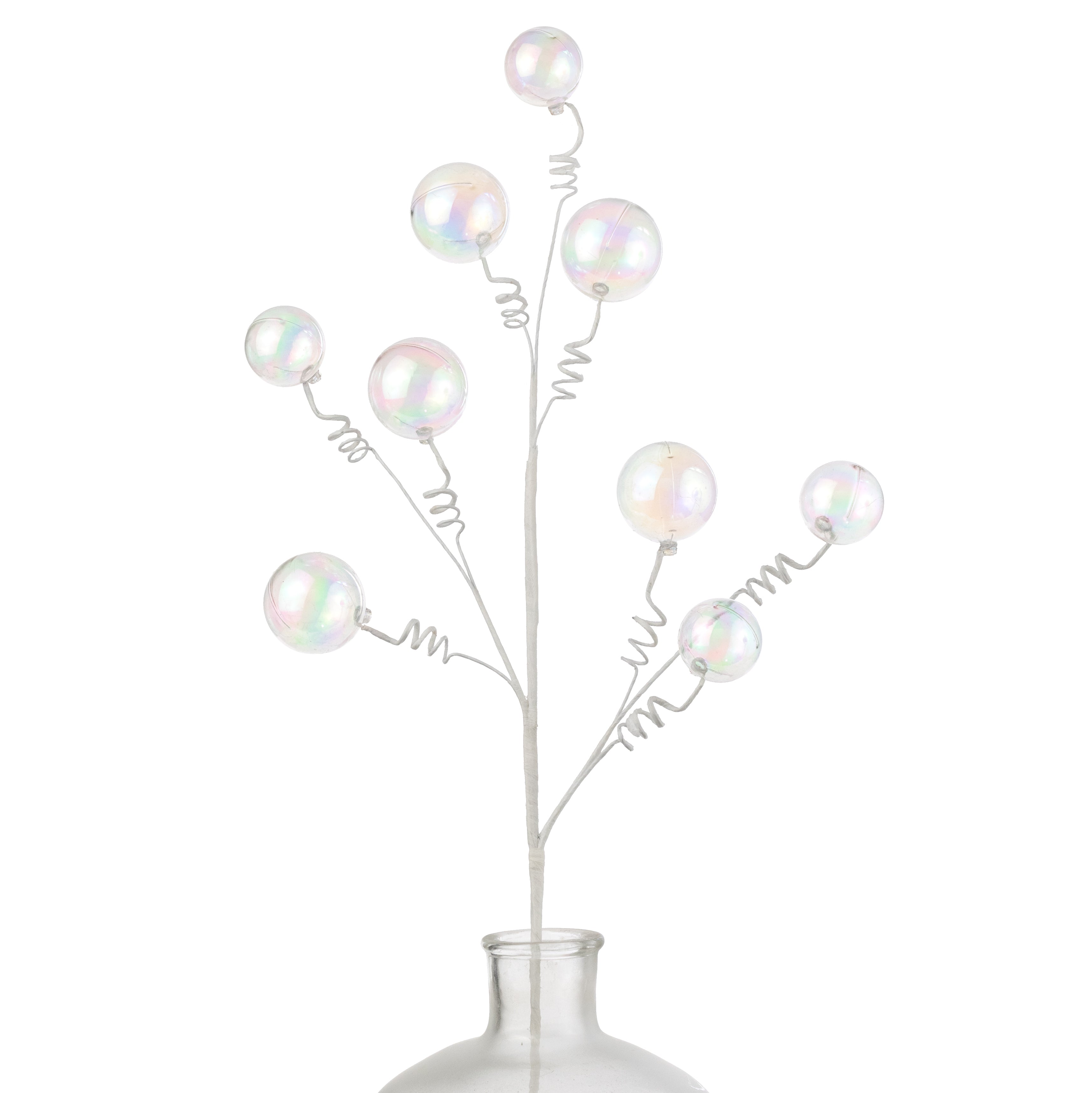 28" Iridescent Clear Bubble Ornament Spray