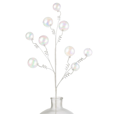 28" Iridescent Clear Bubble Ornament Spray