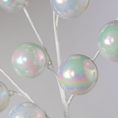 28" Iridescent White Pearl Ornament Spray