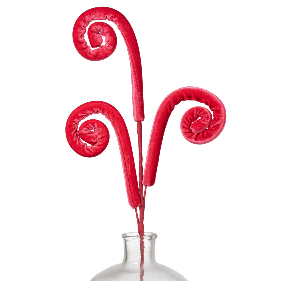 28" Velvet Spiral Curly Spray: Coral Pink