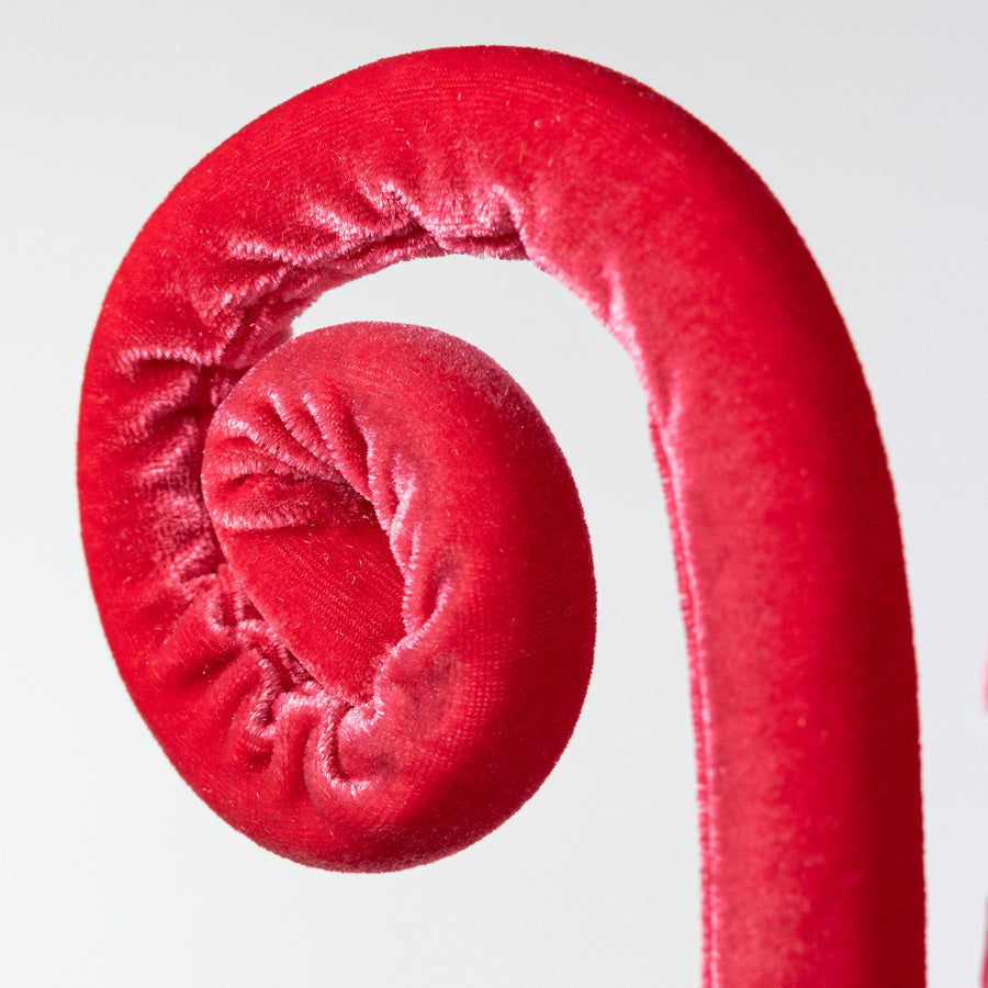 28" Velvet Spiral Curly Spray: Coral Pink