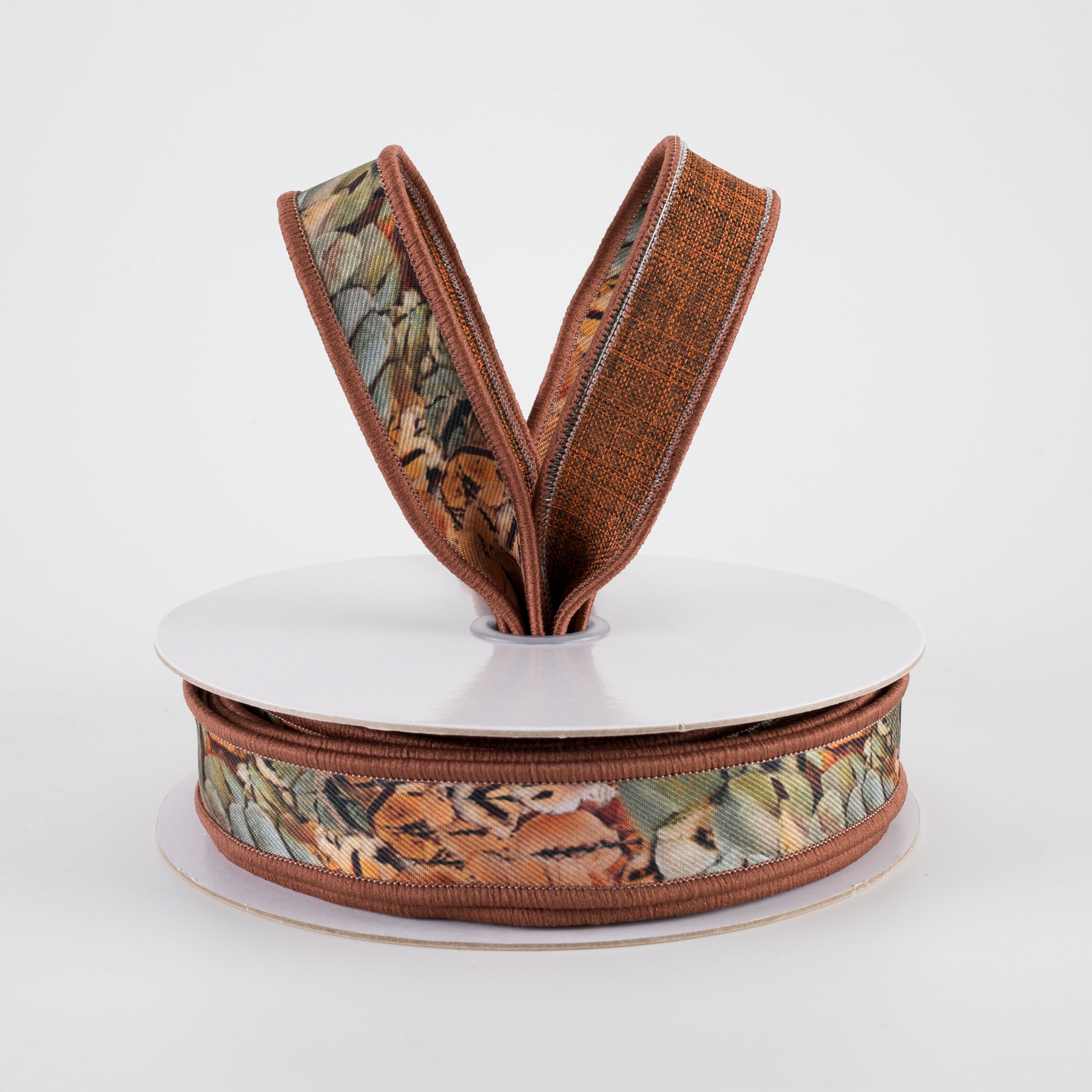 7/8" Double Sided Fused Pheasant Feathers Ribbon (10 Yards)