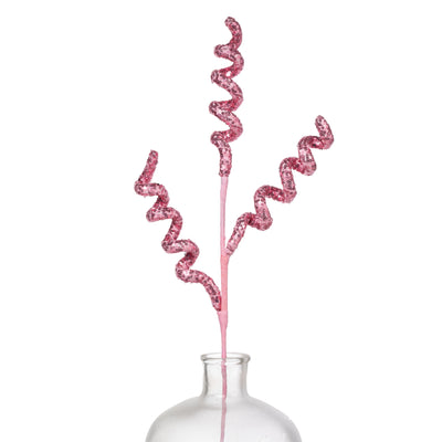 28" Sequin Curly Spray: Pink