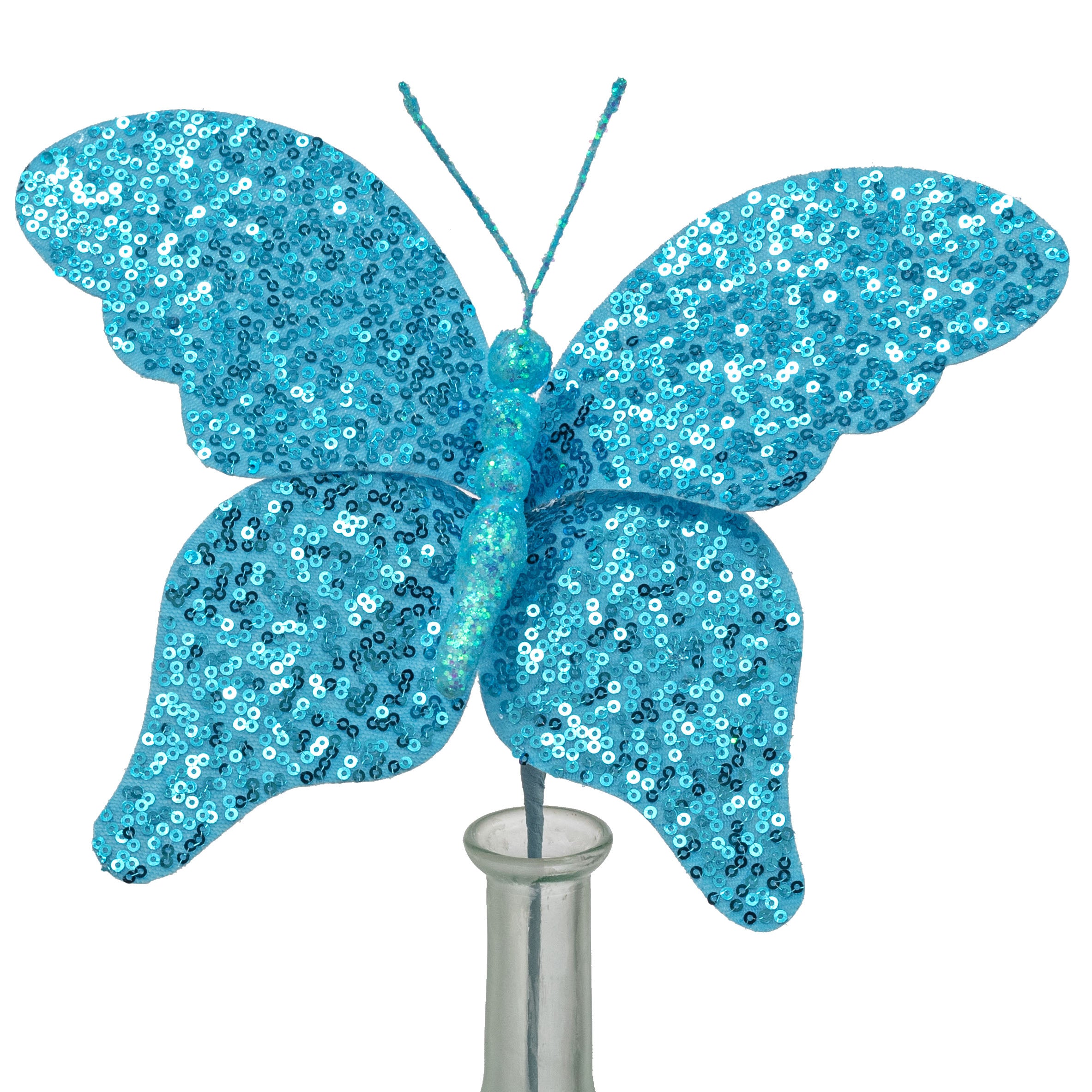 11" Sequin Butterfly Pick: Blue