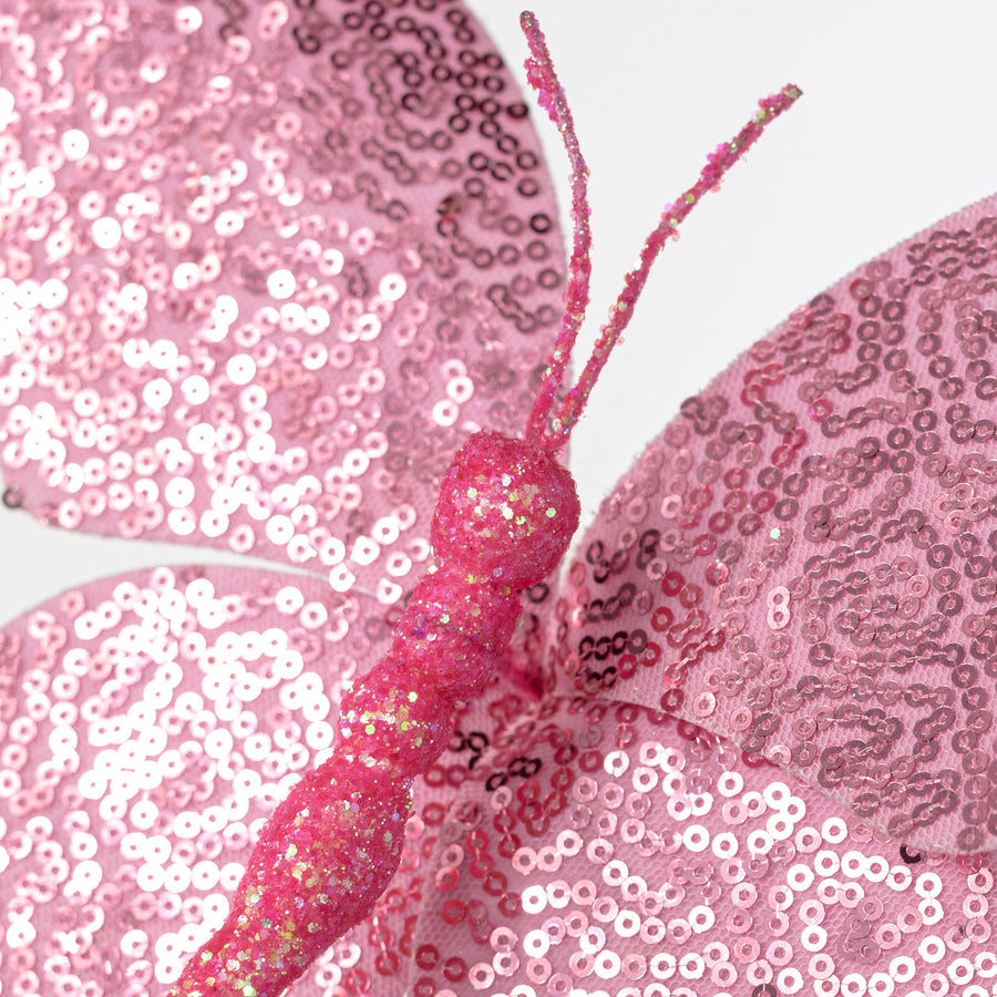 11" Sequin Butterfly Pick: Pink