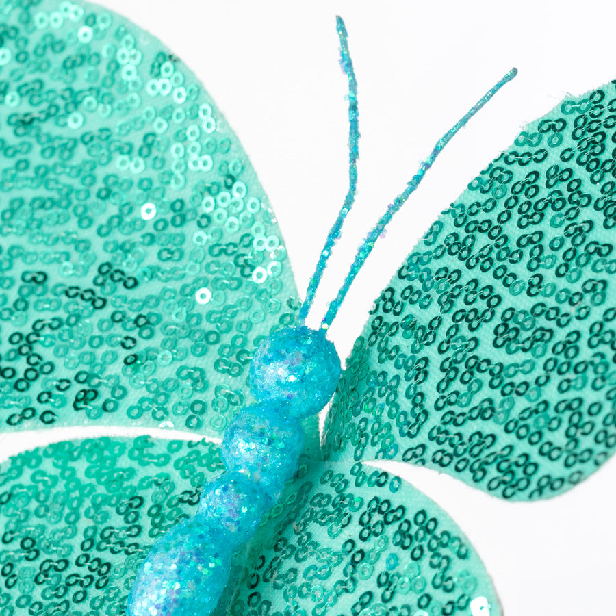 11" Sequin Butterfly Pick: Turquoise Blue