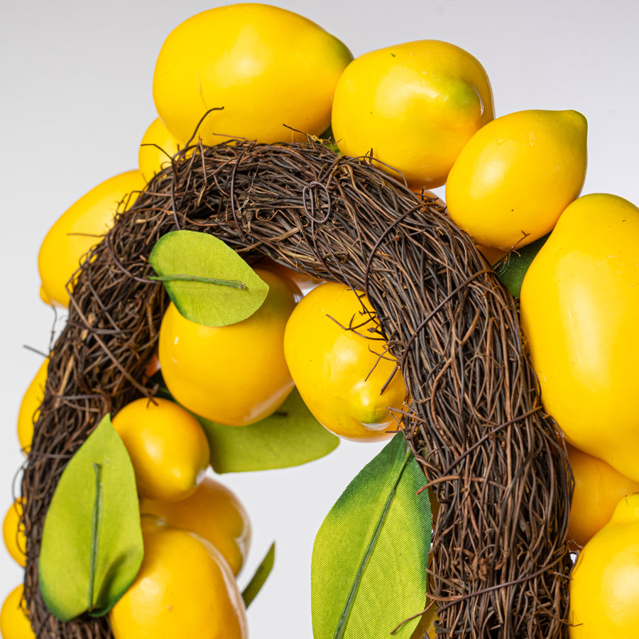 15" Lemons on Grapevine Wreath