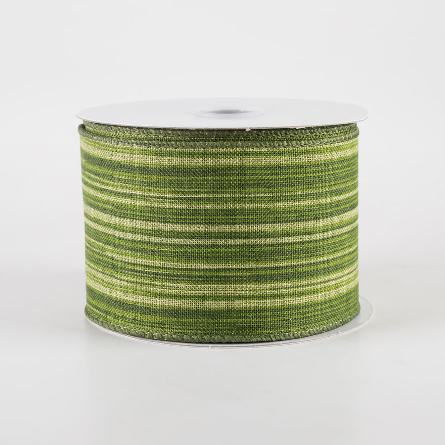 2.5" Variegated Aspid Leaves Canvas Ribbon (10 Yards)