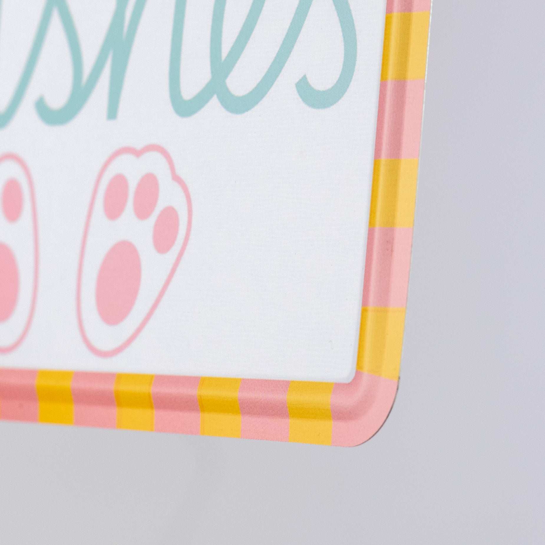 12" Embossed Metal Bunny Kisses Sign