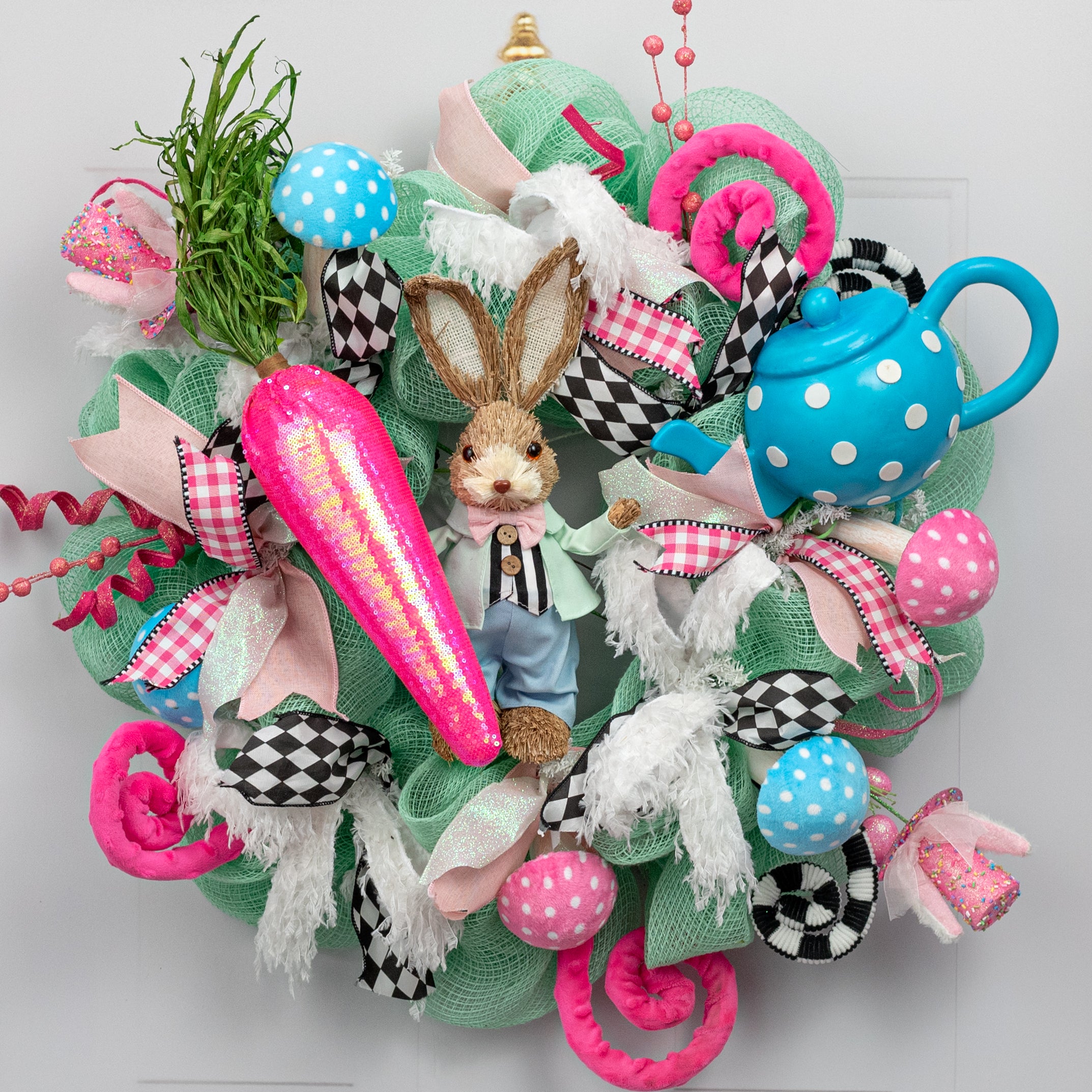 17" Sequin Carrot Decoration: Hot Pink