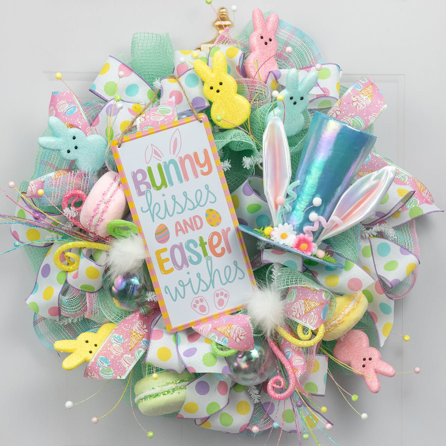 8" Bunny Ears Top Hat Decor: Iridescent Blue