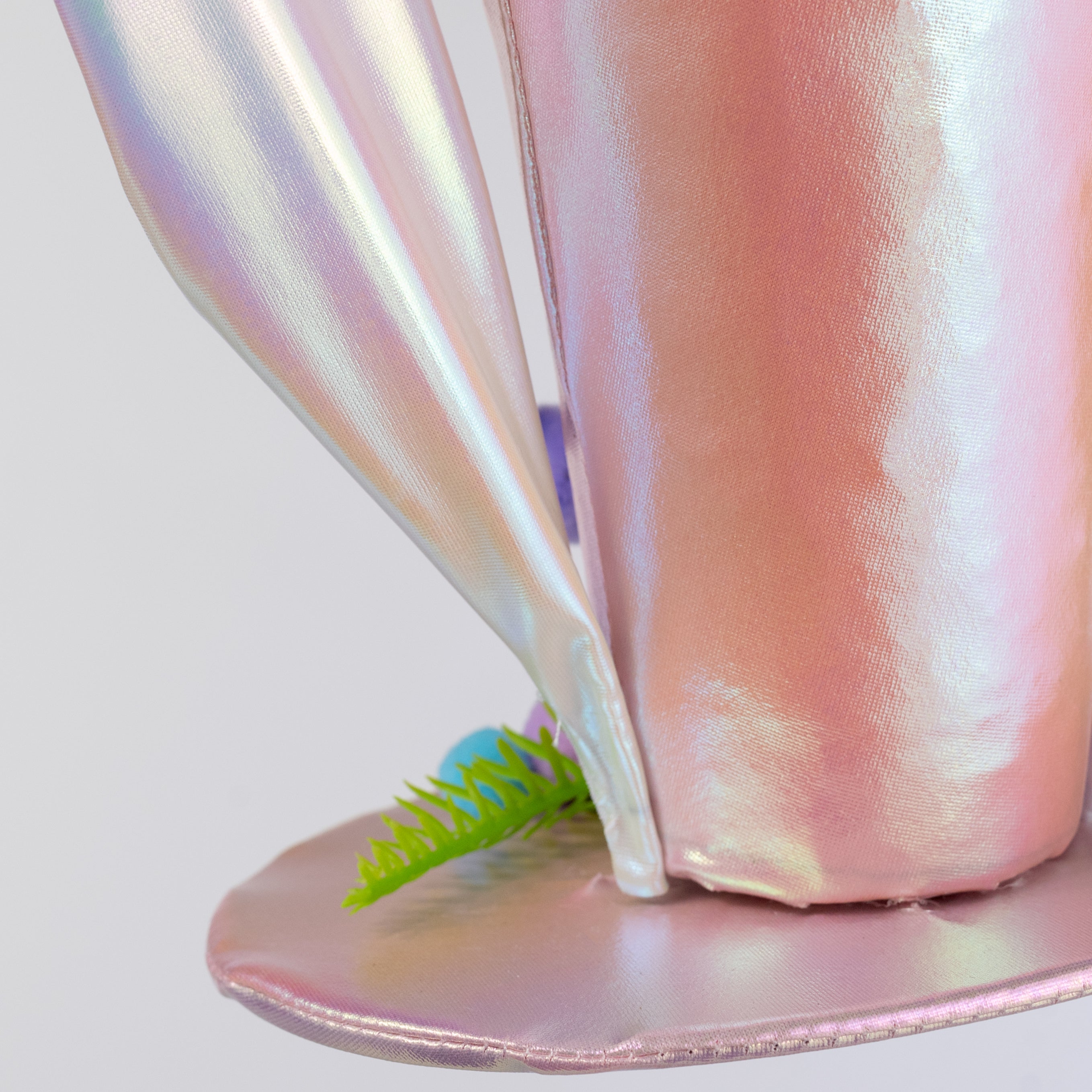 8" Bunny Ears Top Hat Decor: Iridescent Pink
