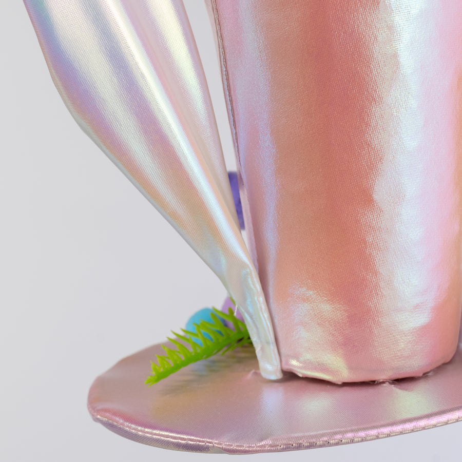 8" Bunny Ears Top Hat Decor: Iridescent Pink