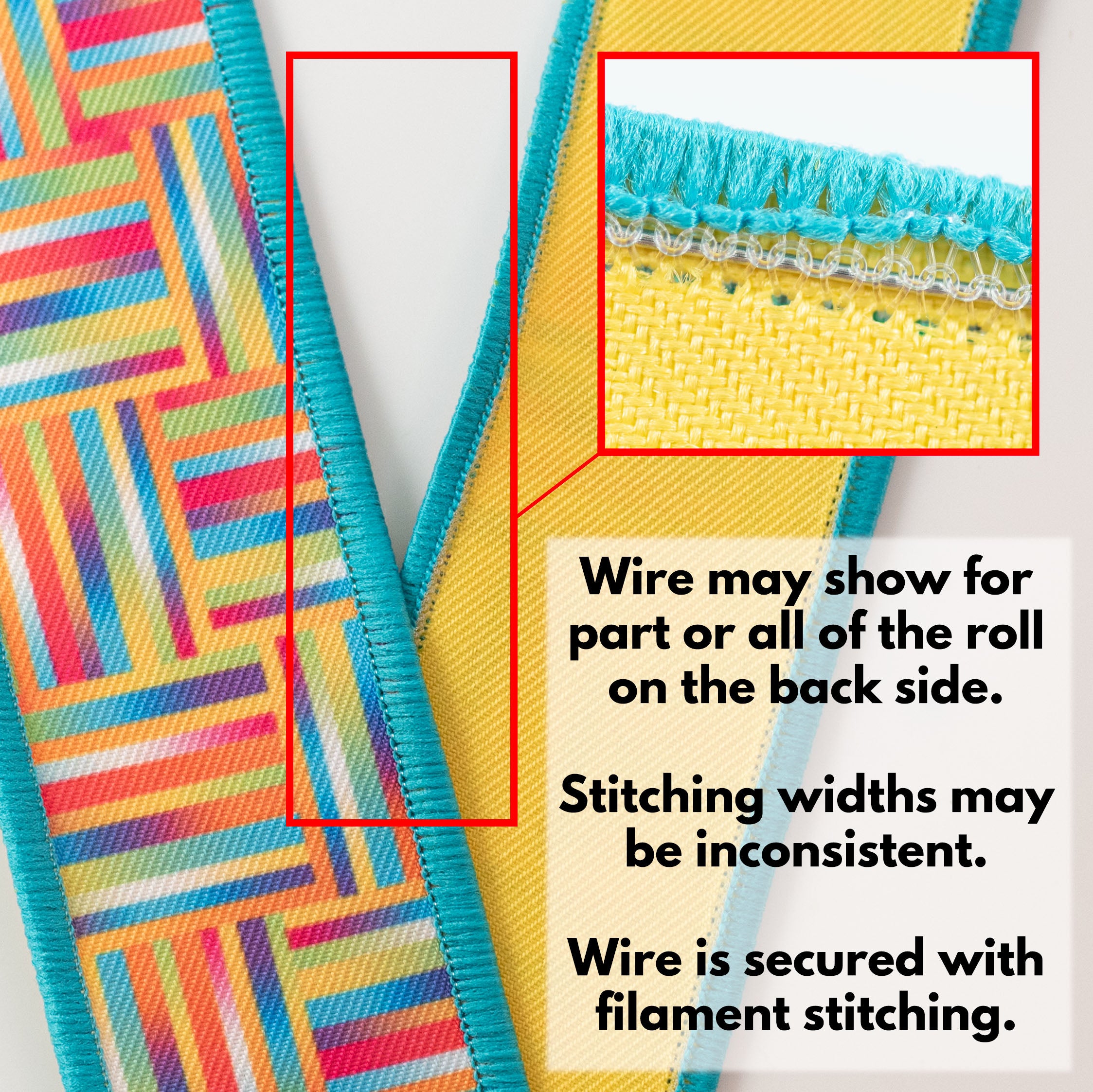 1.5" Double Sided Fused Multicolor Basketweave Ribbon (10 Yards)