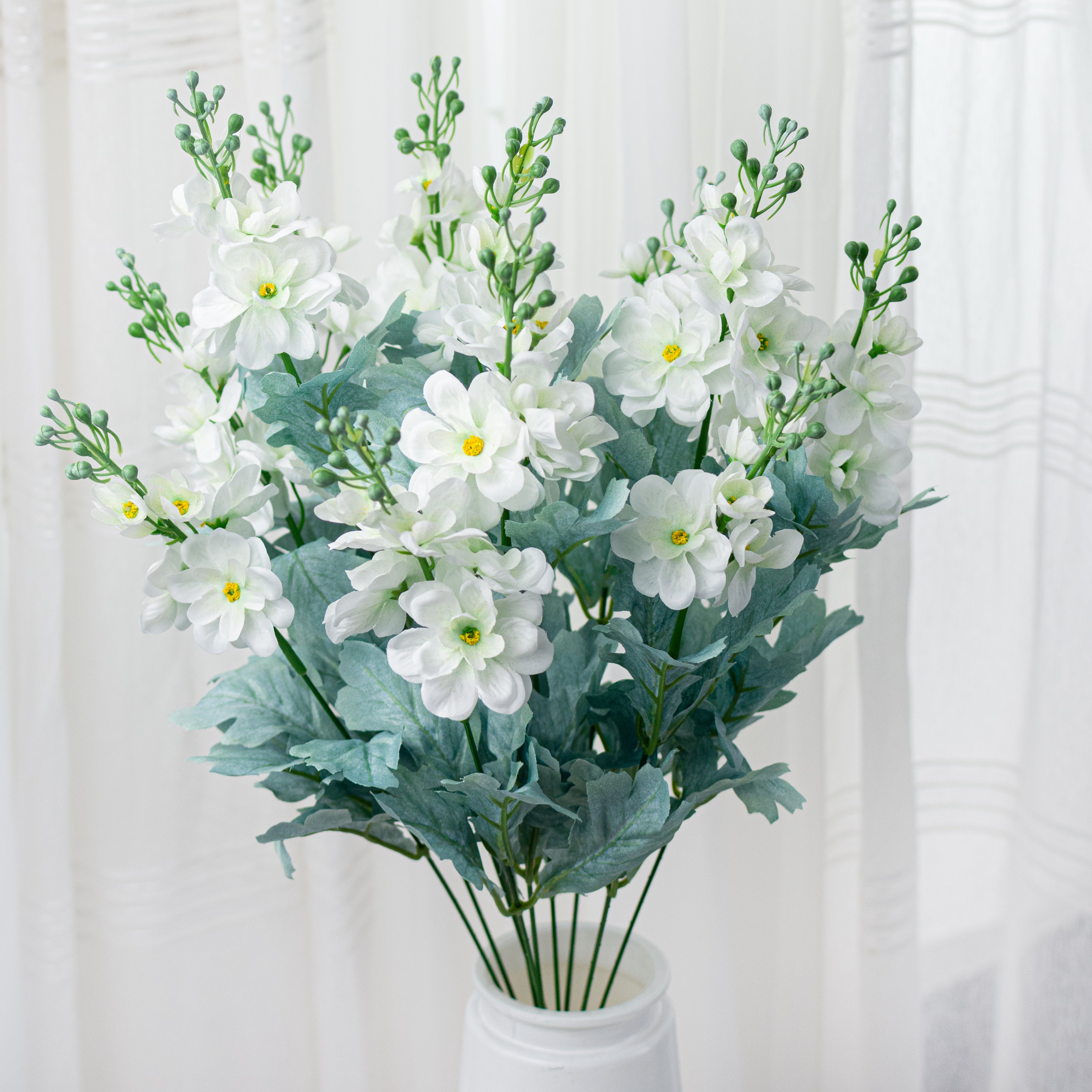 24" Delphinium Bush: Cream (12 Stem)