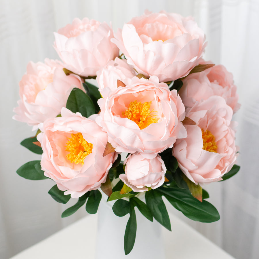 20" Peony Bush: Blush Pink (11 Stem)