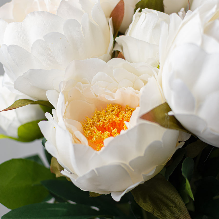 20" Peony Bush: Cream (11 Stem)