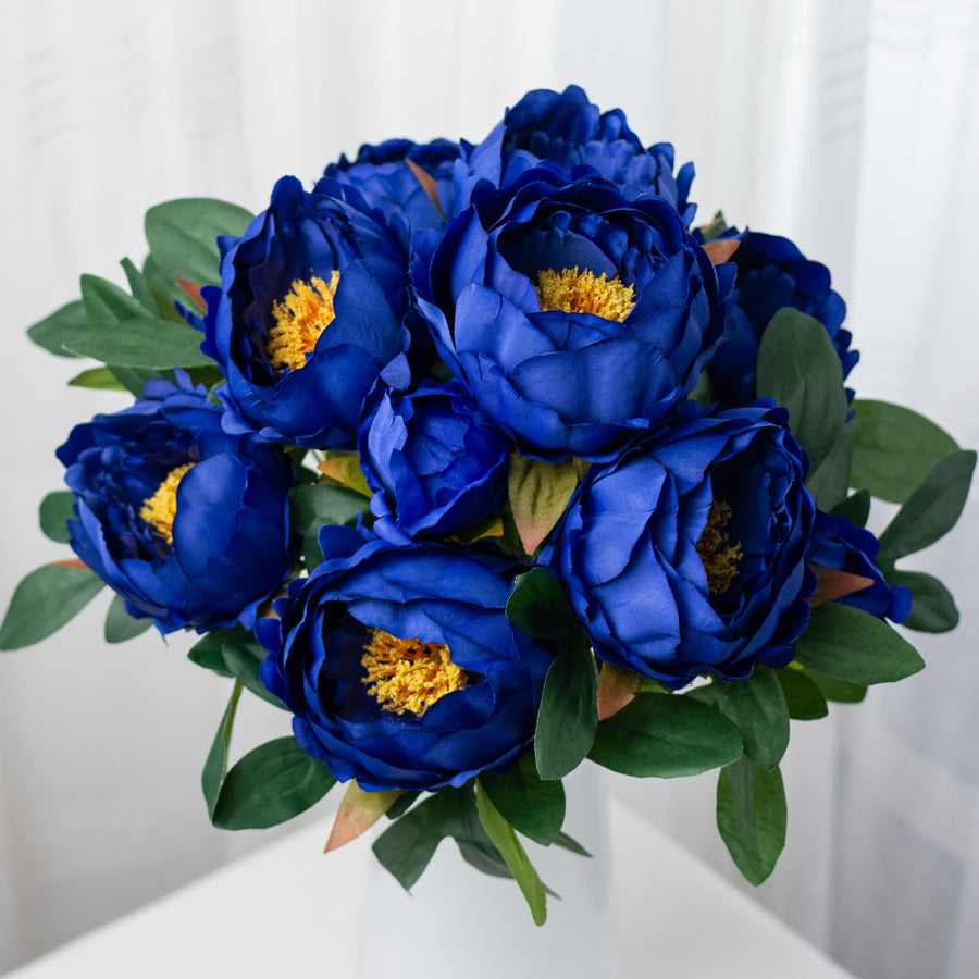 20" Peony Bush: Royal Blue (11 Stem)