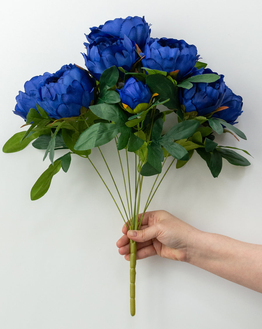 20" Peony Bush: Royal Blue (11 Stem)
