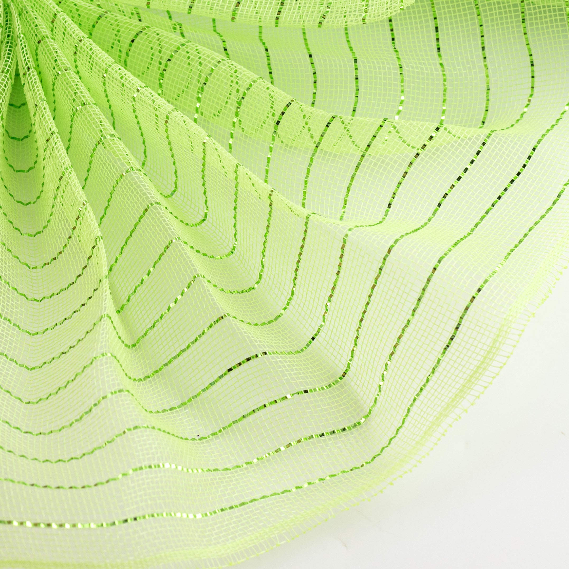 10" Metallic Fine Weave Deco Mesh: Apple & Lime Green
