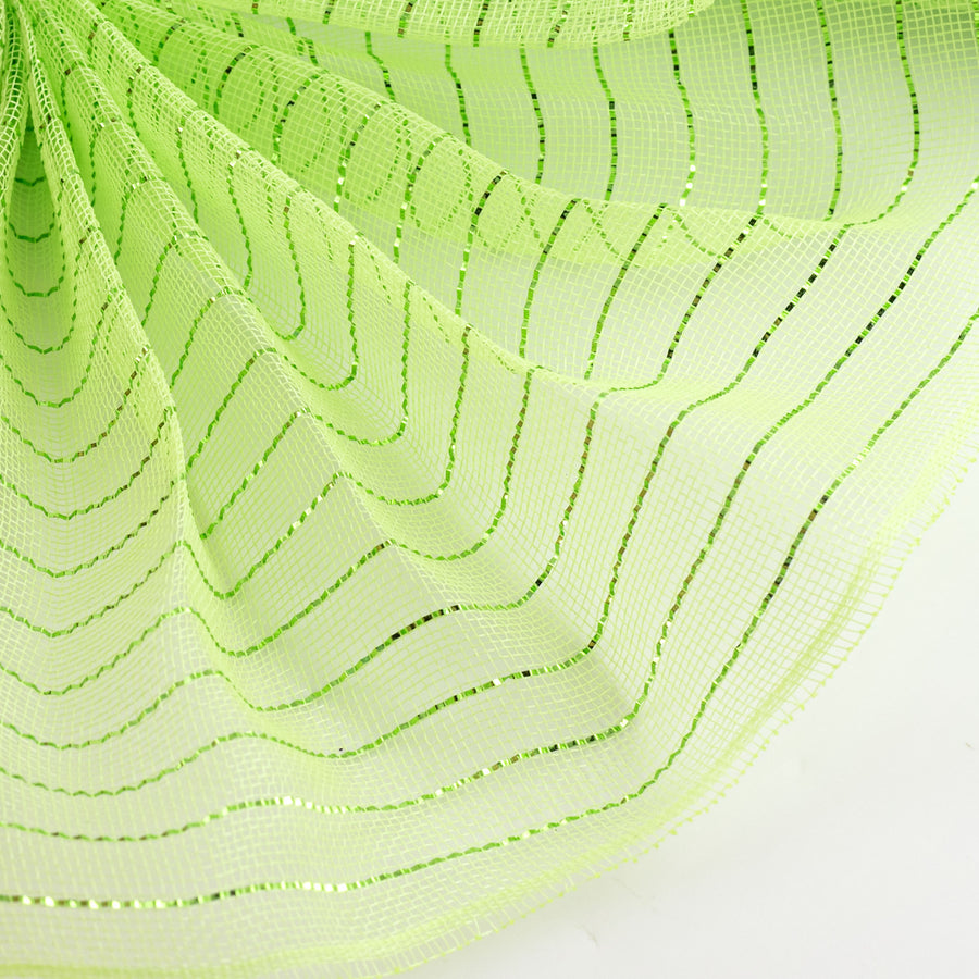 10" Metallic Fine Weave Deco Mesh: Apple & Lime Green