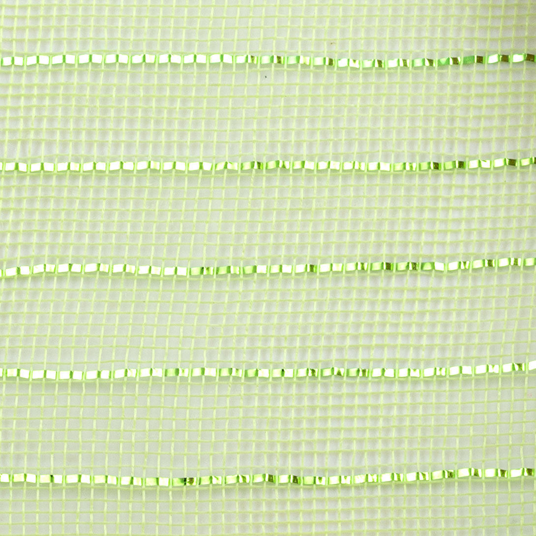 10" Metallic Fine Weave Deco Mesh: Apple & Lime Green
