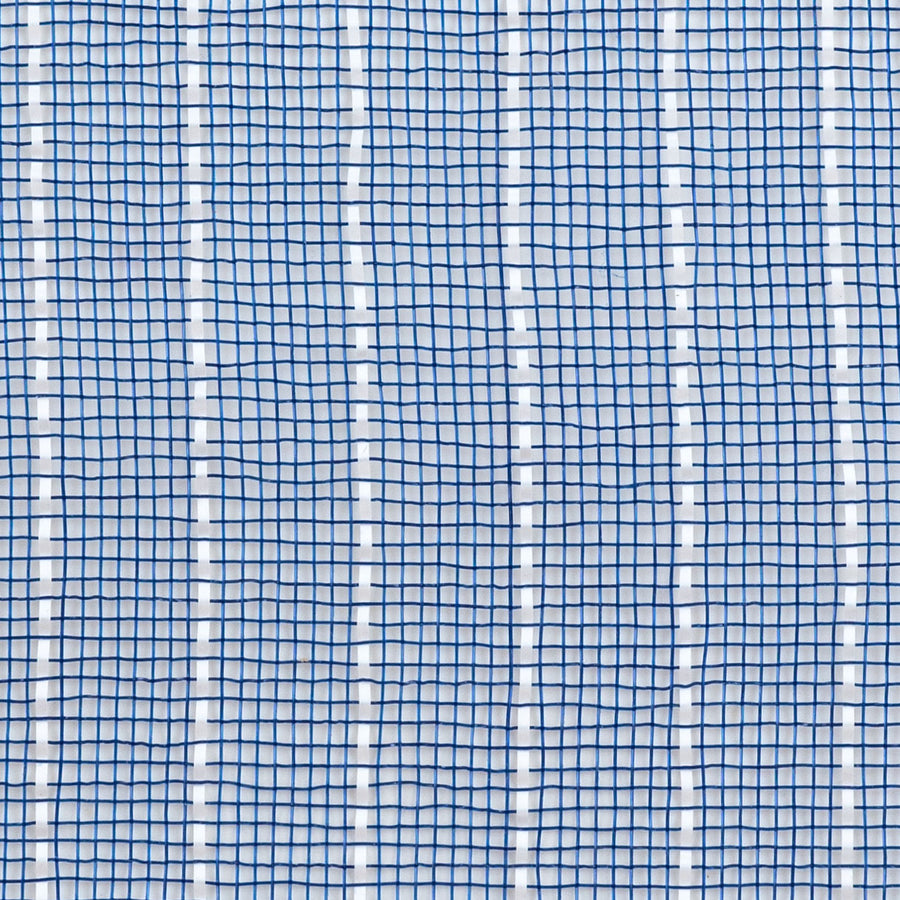 10" Metallic Fine Weave Deco Mesh: Navy Blue & White