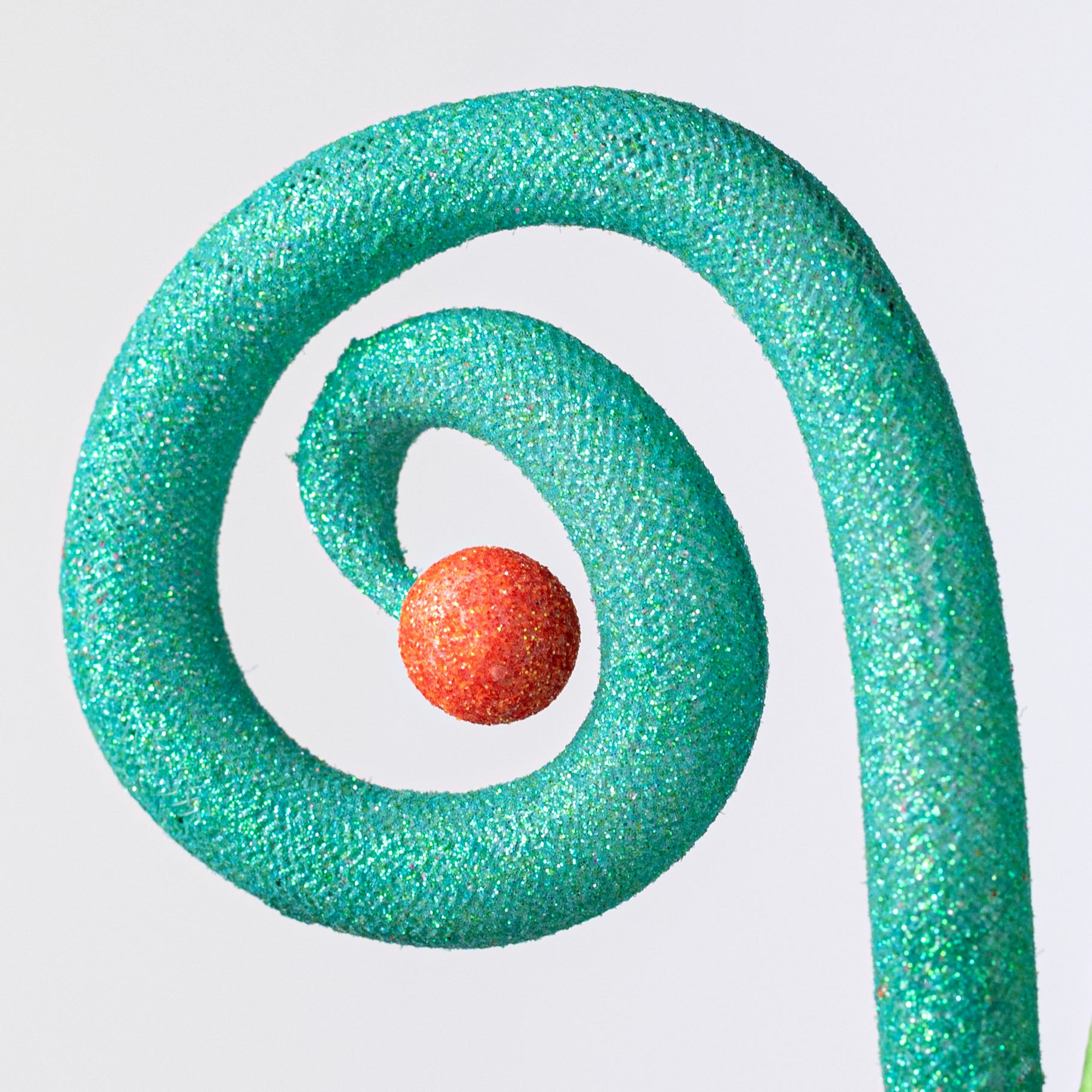 28" Glitter Spiral Curly Spray: Iridescent Pink, Orange & Aqua