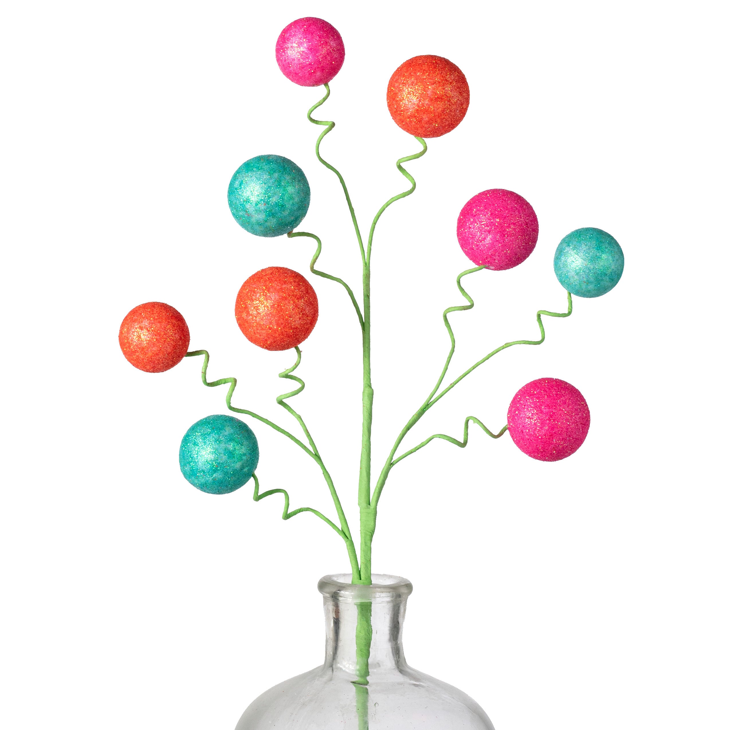 16" Glitter Ball Spray: Iridescent Pink, Orange & Aqua