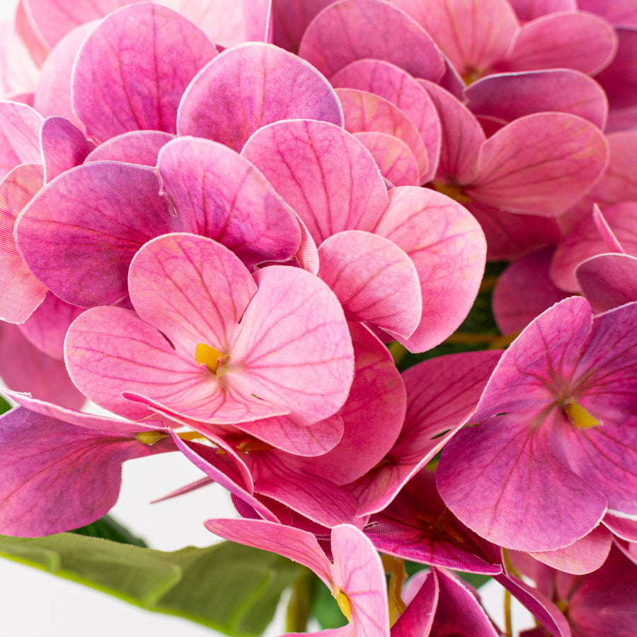 17" Hydrangea Stem Bundle: 2-Tone Pinks & Cream (3)