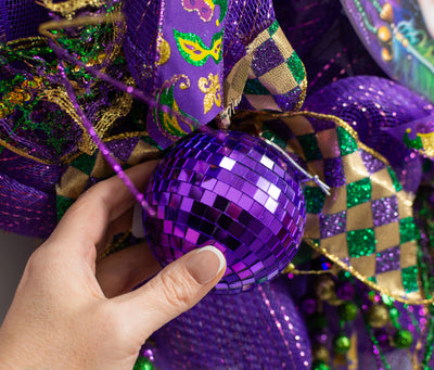 80mm Mirror Disco Ball Ornament: Purple