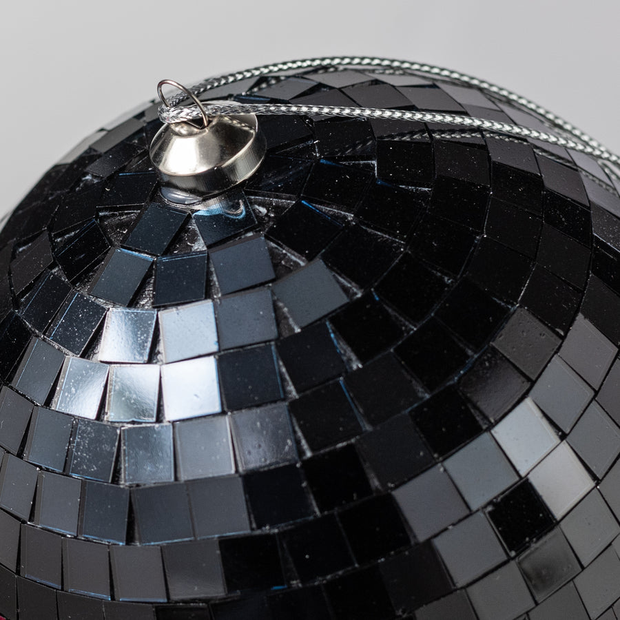 120mm Mirror Disco Ball Ornament: Black