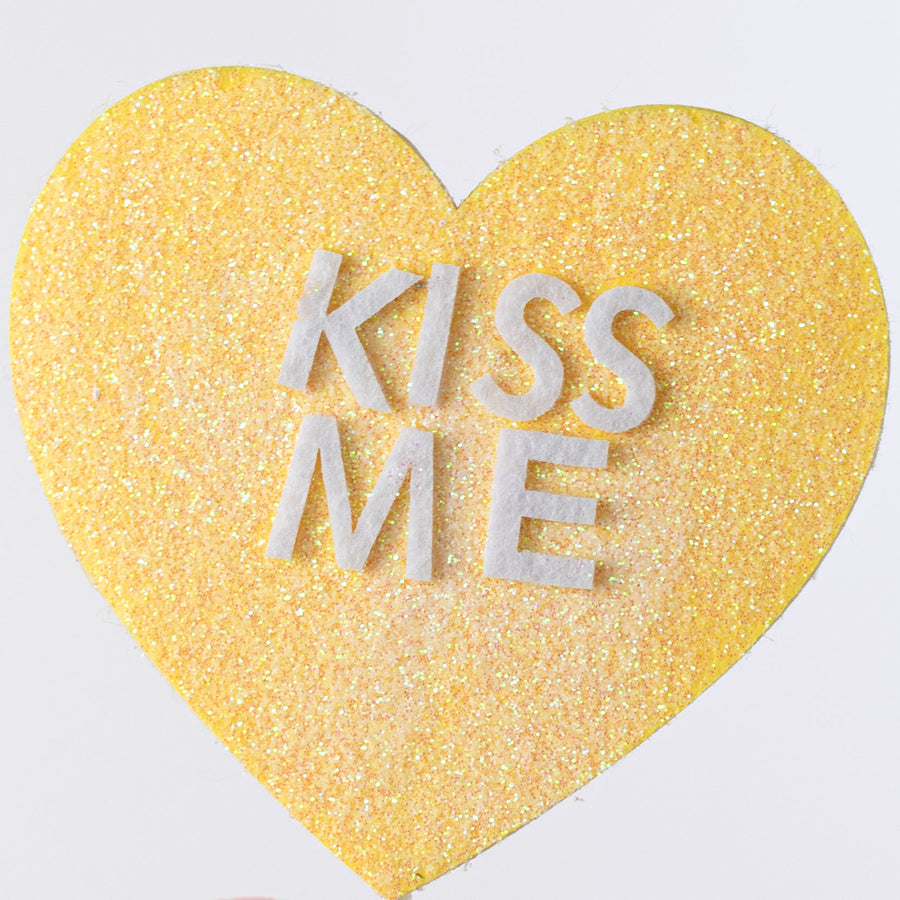 27" Glitter Candy Hearts Spray: Pink, Blue, Yellow