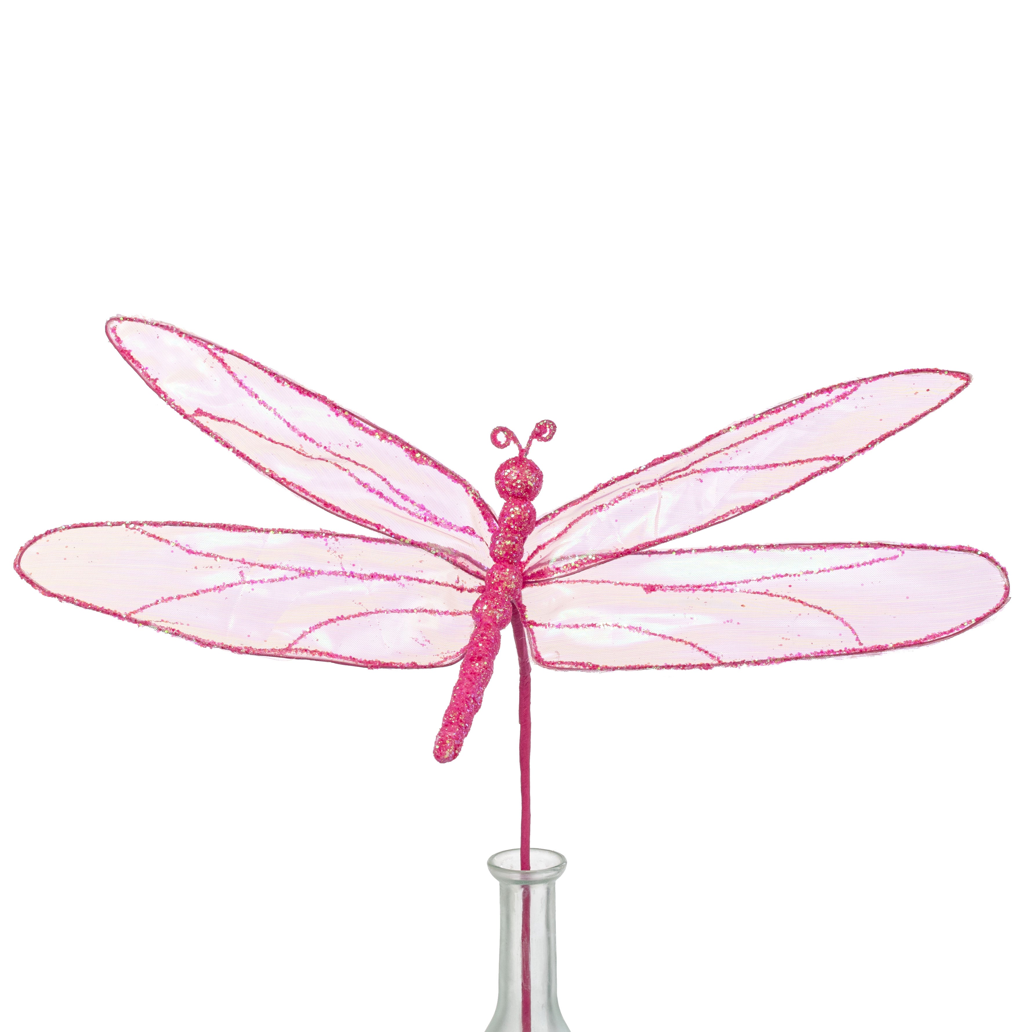 16" Dragonfly Pick: Iridescent Hot Pink
