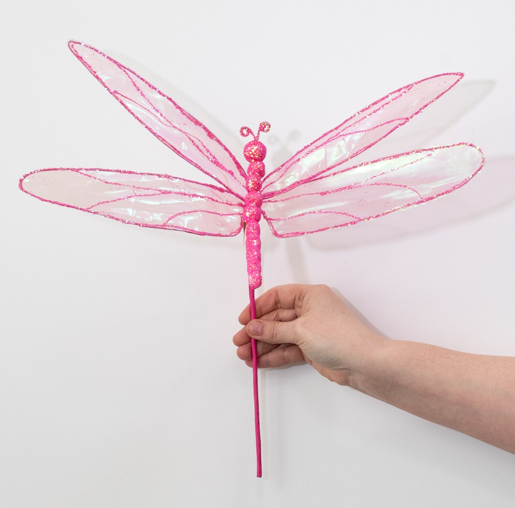 16" Dragonfly Pick: Iridescent Hot Pink