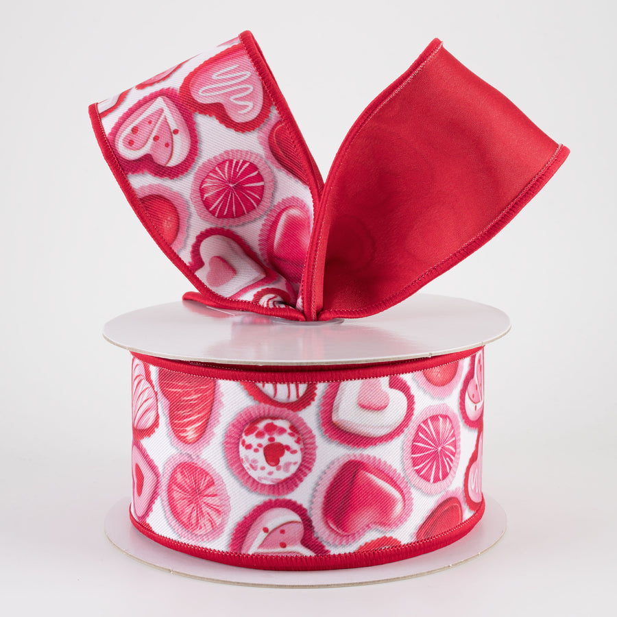 2.5" Double Sided Fused Valentine Candy Ribbon (10 Yards)