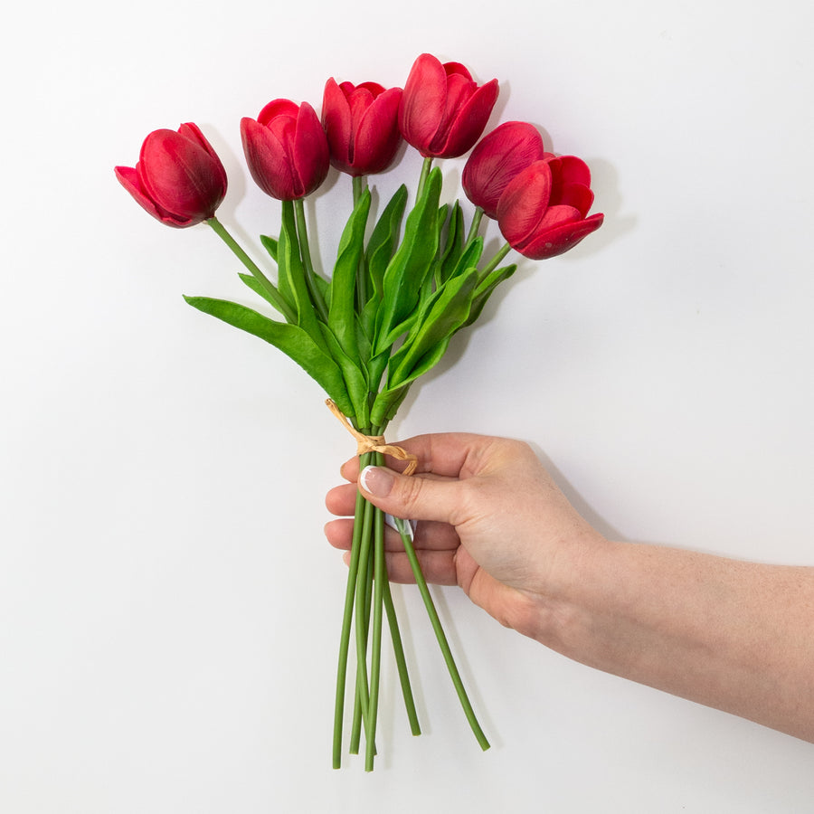 14" Medium Soft Touch Tulip Flower Bundle: Beauty (6)