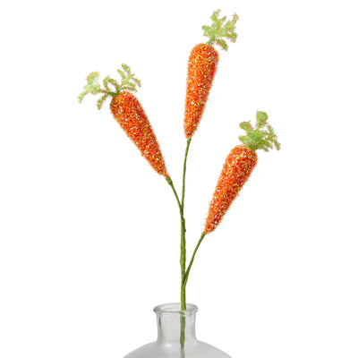 27" V-Cut Foil Carrots Spray: Iridescent Orange