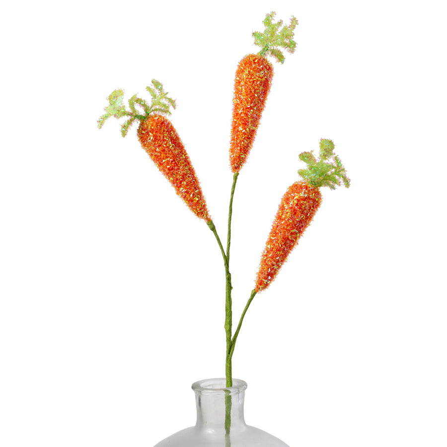 27" V-Cut Foil Carrots Spray: Iridescent Orange