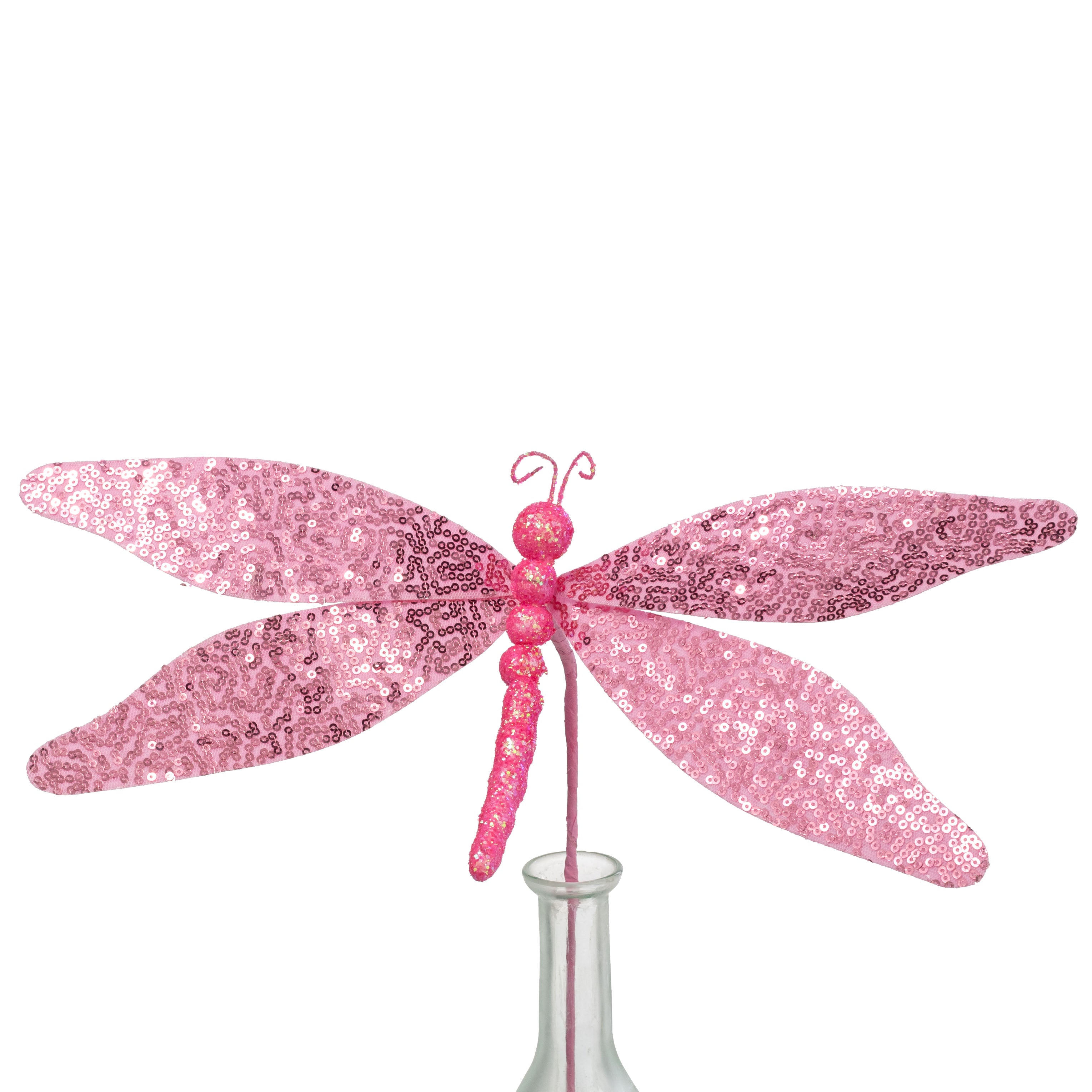 11" Sequin Dragonfly Pick: Pink