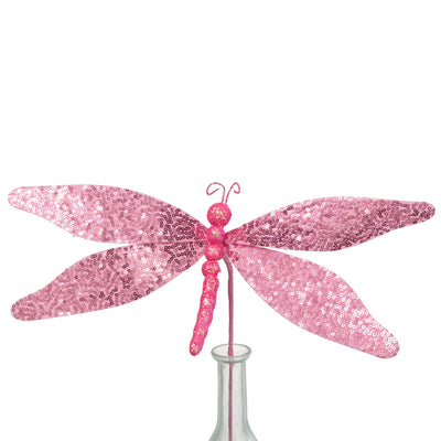 11" Sequin Dragonfly Pick: Pink