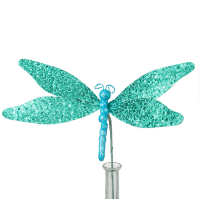 11" Sequin Dragonfly Pick: Turquoise Blue