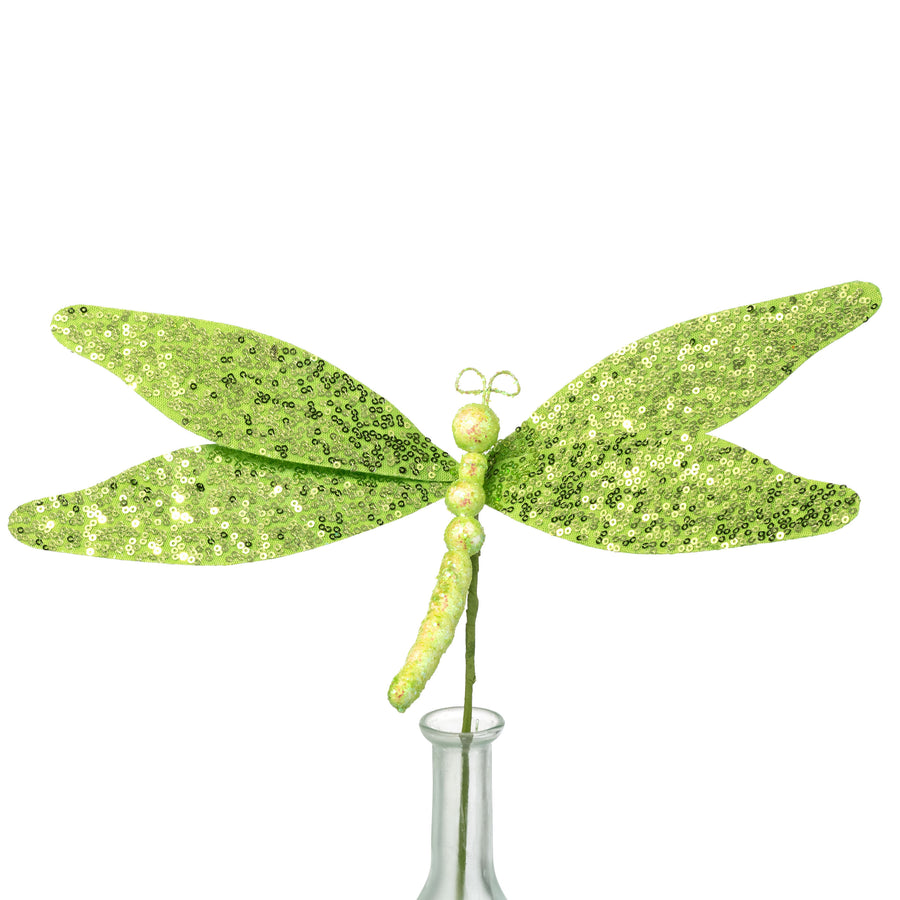 11" Sequin Dragonfly Pick: Green