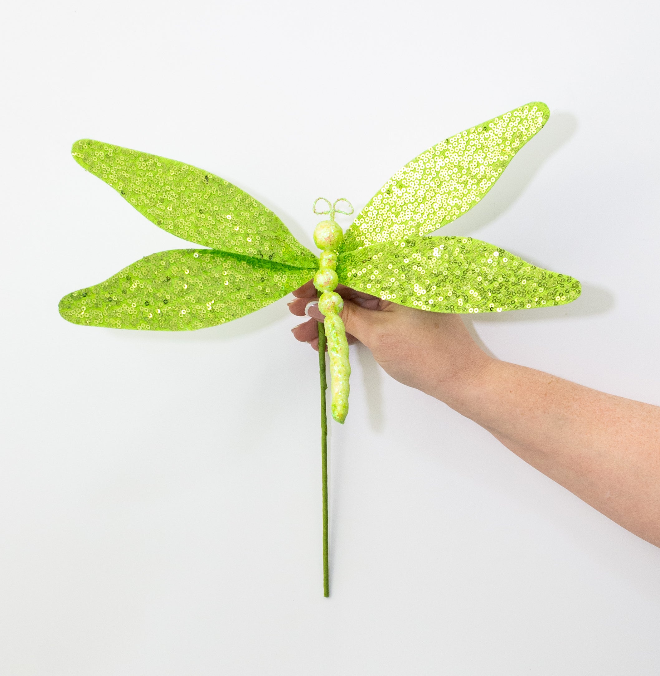 11" Sequin Dragonfly Pick: Green