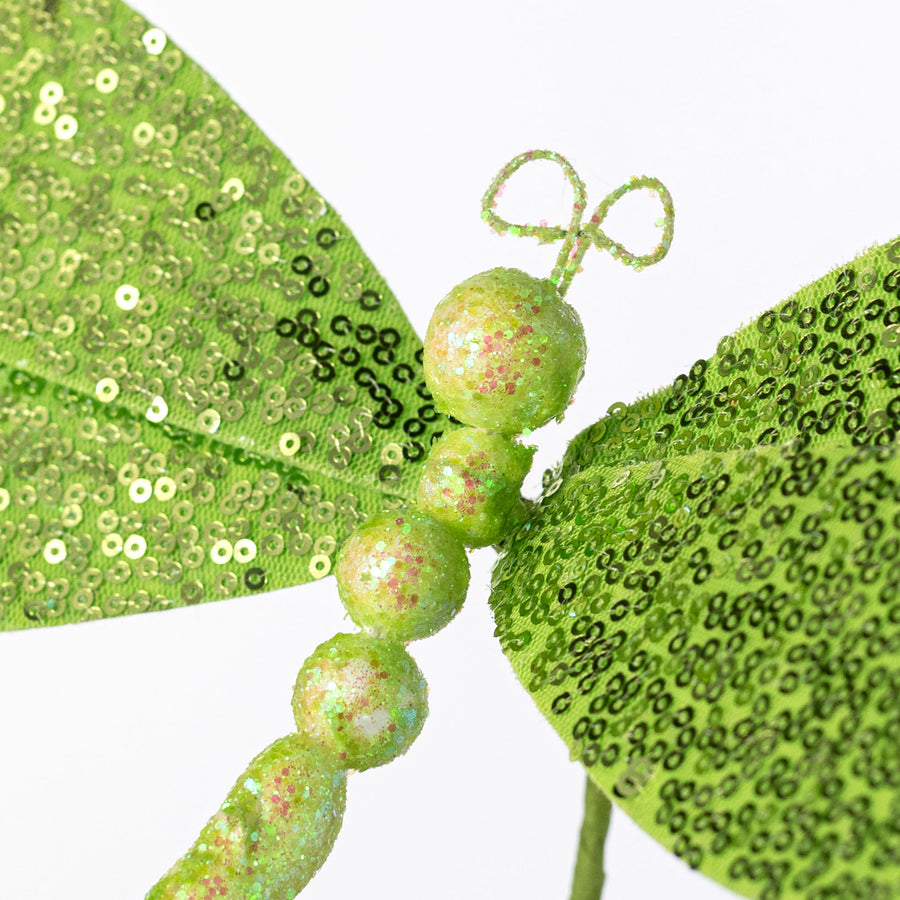 11" Sequin Dragonfly Pick: Green