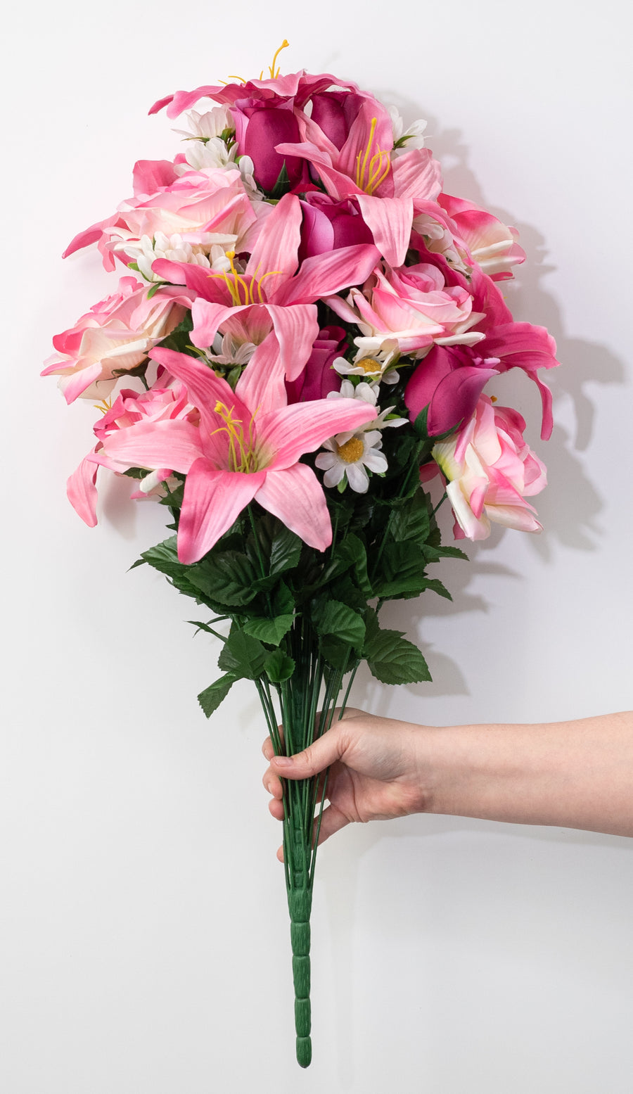 28" Lily, Rose & Daisy Mixed Bush: Pink & Beauty (36 Stem)
