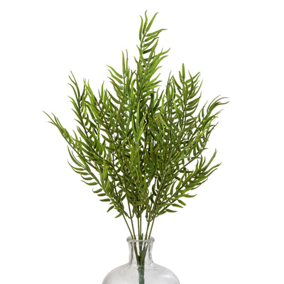 21" Flocked Plastic Fishtail Fern Bush