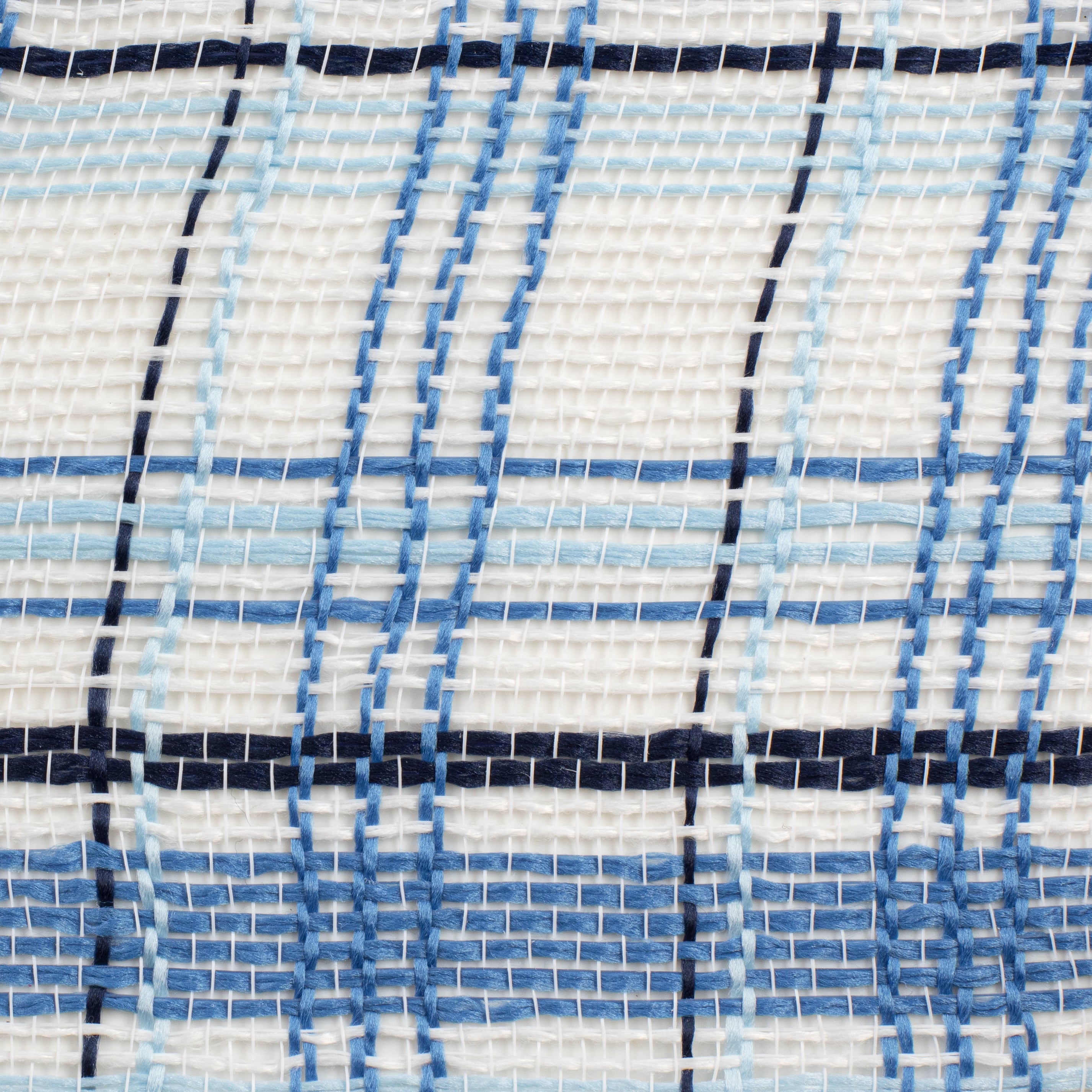 10" Fabric Plaid Mesh: Navy, Light Blue & White