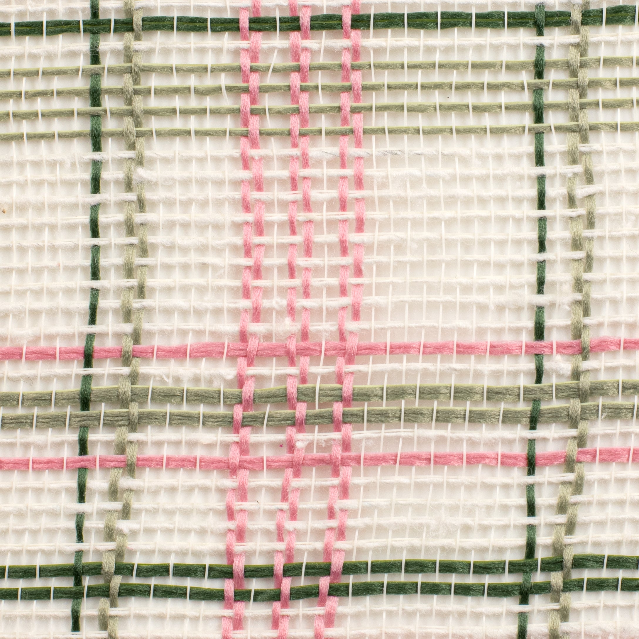 10" Fabric Plaid Mesh: Pink, Green & Cream